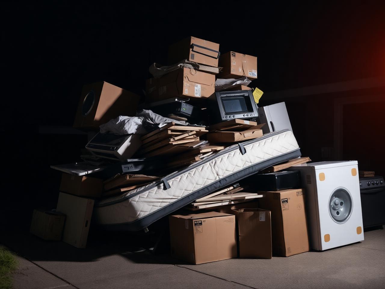 Pile of household junk ready for removal